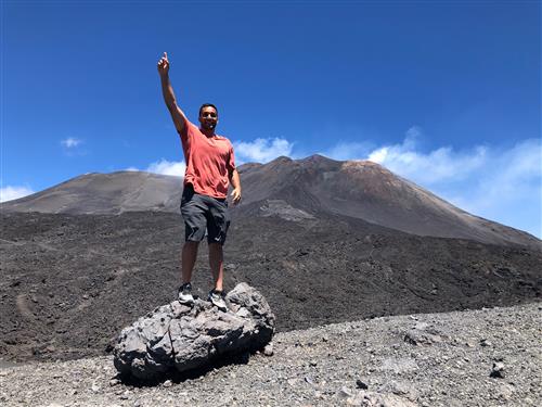 Mr. Piazza on a volcano  